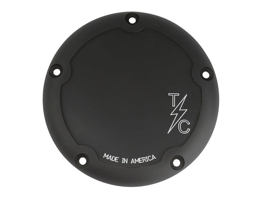 Thrashin 5-Hole Dished Billet Derby Cover – Black