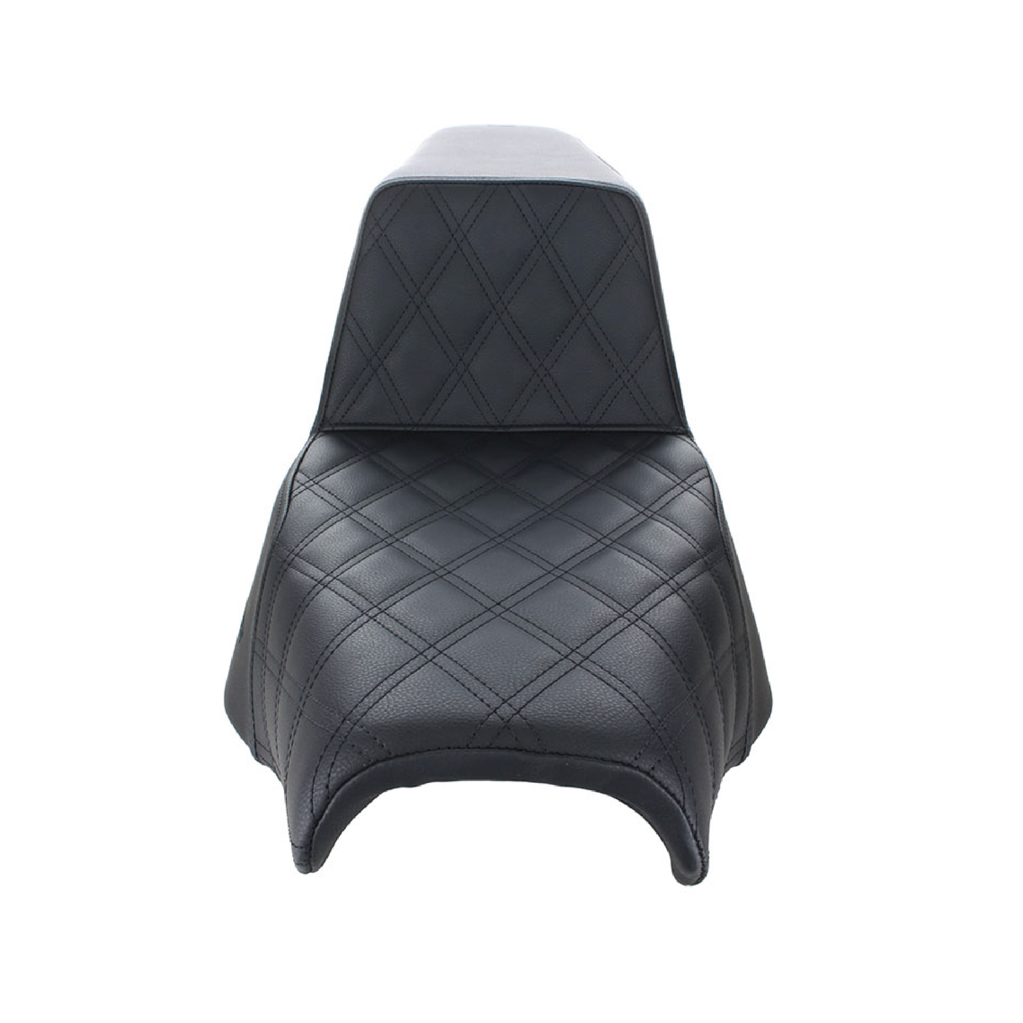 Step-Up LS Dual Seat with Black Double Diamond Lattice Stitch. Fits Softail Street Bob 2018up & Standard 2020up