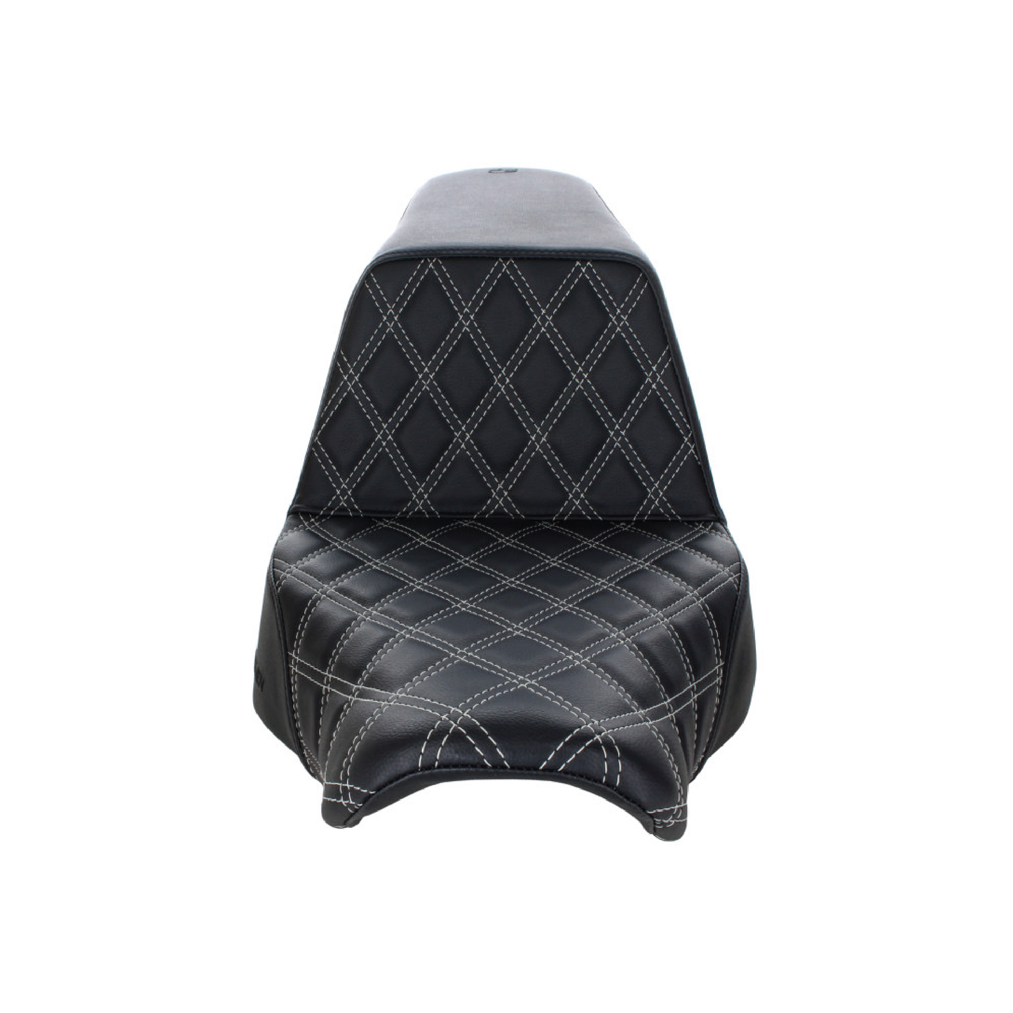 Step-Up LS Dual Seat with Silver Double Diamond Lattice Stitch. Fits Sport Glide / Low Rider 2018up / Low Rider S 2020up / Low Rider ST 2022up