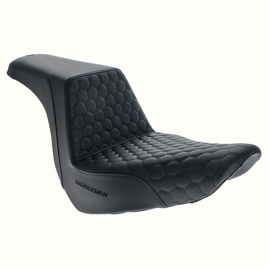 Step-Up HC Dual Seat with Black Honeycomb Stitch. Fits Softail Street Bob 2018up & Standard 2020up