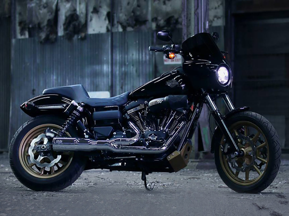 Step-Up LS Dual Seat with Black Double Diamond Lattice Stitch. Fits Dyna 2006-2017