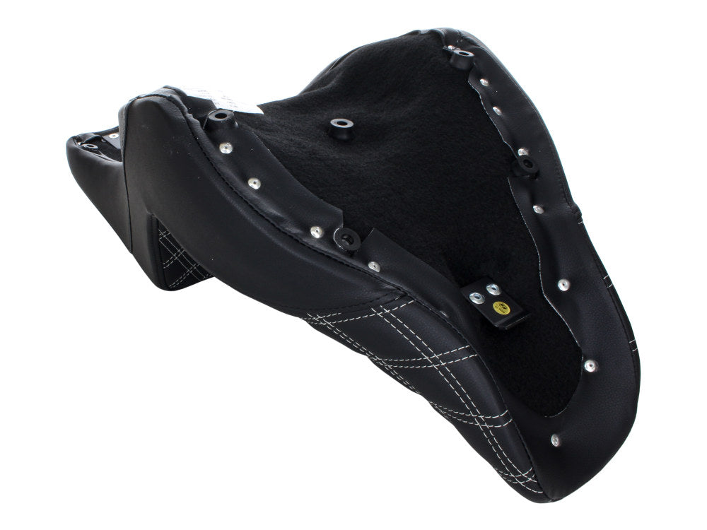 Step-Up LS Dual Seat with Silver Double Diamond Lattice Stitch. Fits Sport Glide / Low Rider 2018up / Low Rider S 2020up / Low Rider ST 2022up