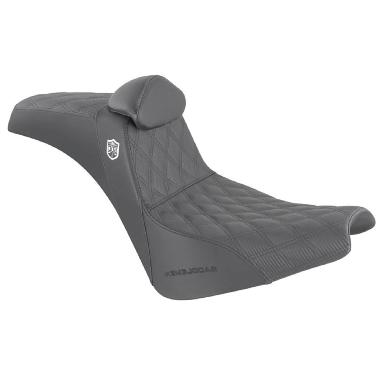 Pro Series San Diego Customs Performance Gripper Dual Seat with Backrest & Black Stitch. Fits Softail Street Bob 2018up & Standard 2020up